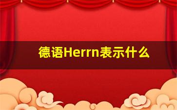 德语Herrn表示什么