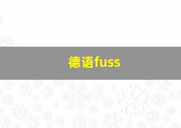 德语fuss