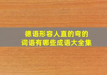 德语形容人直的弯的词语有哪些成语大全集