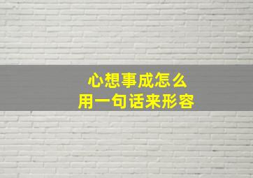 心想事成怎么用一句话来形容