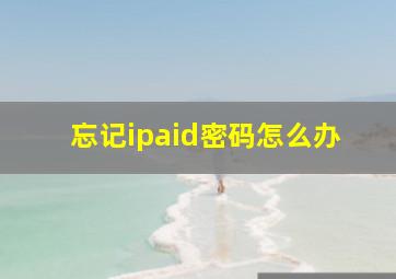 忘记ipaid密码怎么办