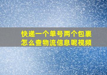 快递一个单号两个包裹怎么查物流信息呢视频