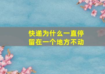 快递为什么一直停留在一个地方不动