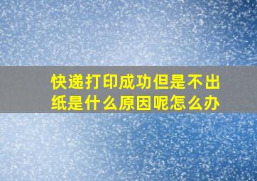 快递打印成功但是不出纸是什么原因呢怎么办