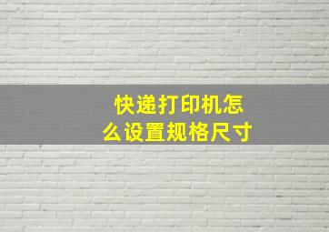 快递打印机怎么设置规格尺寸