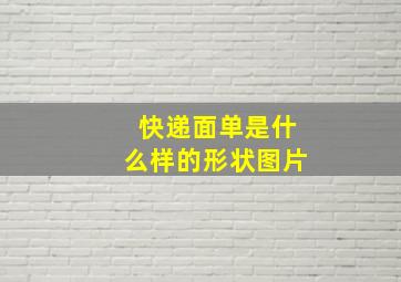 快递面单是什么样的形状图片