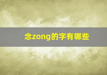 念zong的字有哪些