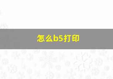 怎么b5打印