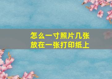 怎么一寸照片几张放在一张打印纸上