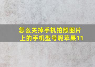 怎么关掉手机拍照图片上的手机型号呢苹果11