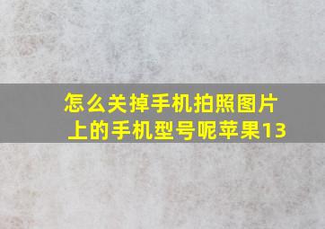 怎么关掉手机拍照图片上的手机型号呢苹果13