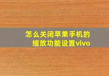 怎么关闭苹果手机的缩放功能设置vivo