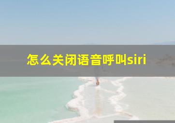 怎么关闭语音呼叫siri