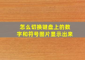 怎么切换键盘上的数字和符号图片显示出来