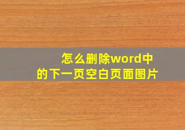 怎么删除word中的下一页空白页面图片