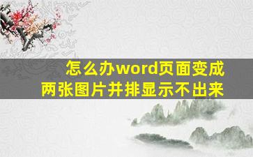 怎么办word页面变成两张图片并排显示不出来