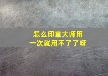 怎么印章大师用一次就用不了了呀