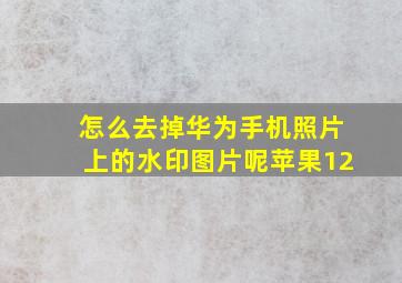 怎么去掉华为手机照片上的水印图片呢苹果12