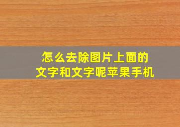 怎么去除图片上面的文字和文字呢苹果手机