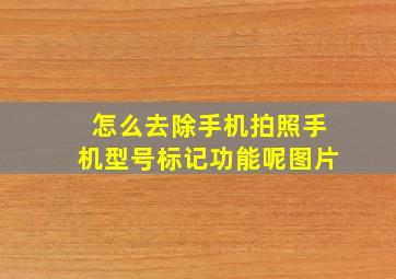 怎么去除手机拍照手机型号标记功能呢图片