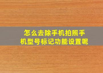 怎么去除手机拍照手机型号标记功能设置呢