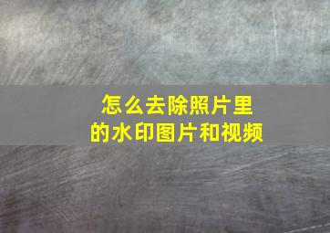 怎么去除照片里的水印图片和视频