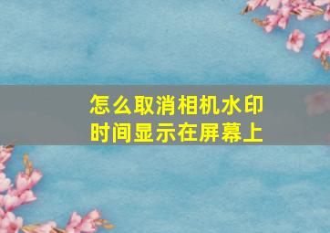 怎么取消相机水印时间显示在屏幕上