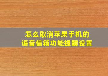 怎么取消苹果手机的语音信箱功能提醒设置