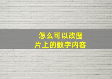 怎么可以改图片上的数字内容