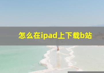 怎么在ipad上下载b站