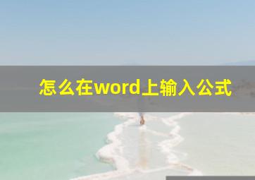 怎么在word上输入公式