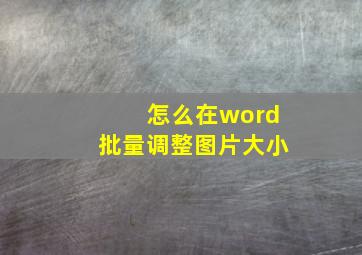 怎么在word批量调整图片大小