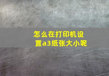 怎么在打印机设置a3纸张大小呢