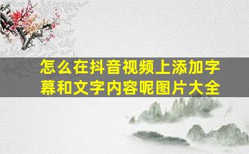 怎么在抖音视频上添加字幕和文字内容呢图片大全