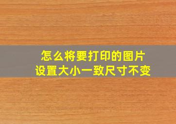 怎么将要打印的图片设置大小一致尺寸不变