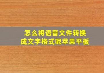 怎么将语音文件转换成文字格式呢苹果平板