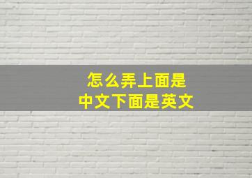 怎么弄上面是中文下面是英文