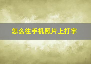 怎么往手机照片上打字