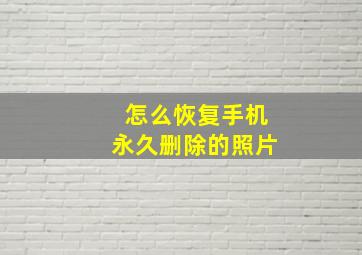 怎么恢复手机永久删除的照片