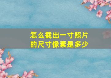 怎么截出一寸照片的尺寸像素是多少