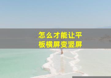 怎么才能让平板横屏变竖屏