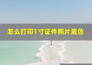 怎么打印1寸证件照片底色