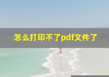 怎么打印不了pdf文件了