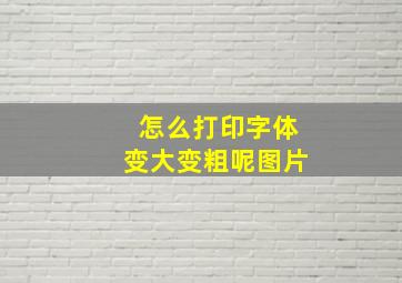 怎么打印字体变大变粗呢图片