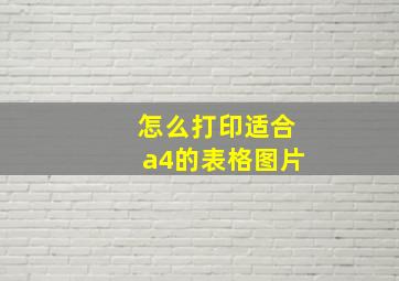 怎么打印适合a4的表格图片