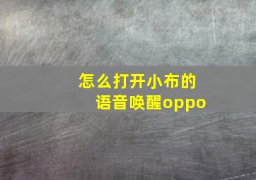 怎么打开小布的语音唤醒oppo