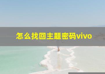 怎么找回主题密码vivo