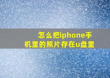 怎么把iphone手机里的照片存在u盘里