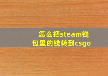 怎么把steam钱包里的钱转到csgo