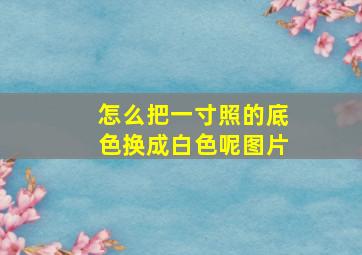 怎么把一寸照的底色换成白色呢图片